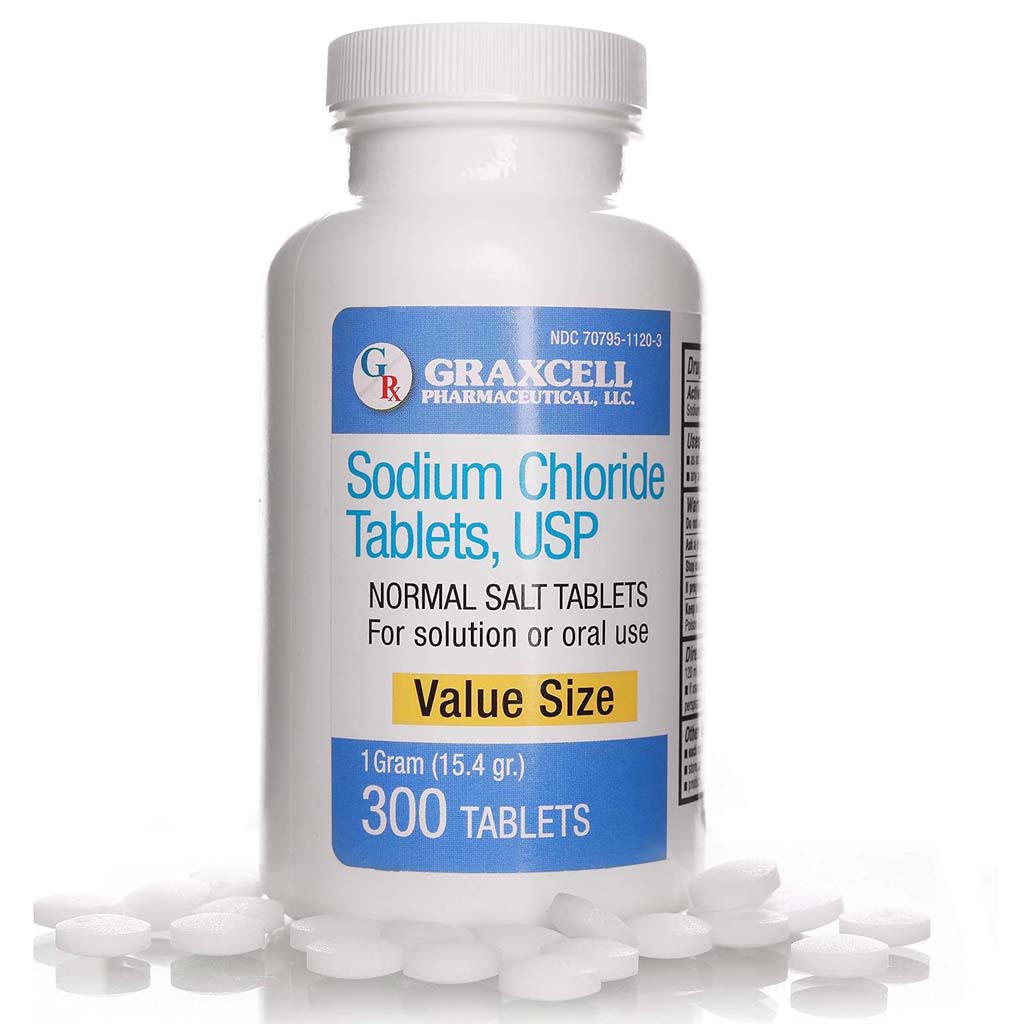 Sodium Chloride Tablets 1 Gm | 300 Count | Normal Salt Tablets | (15.4gr.)