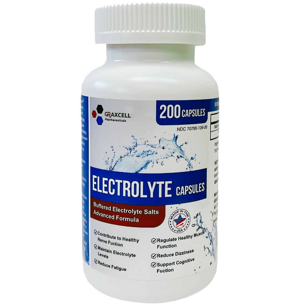 Electrolyte Capsules 200 Count Bottle | 500mg Sodium, 100mg Potassium | Non-GMO Vegan Allergen-Free Supplement for Hydration & Balance | Made in The USA