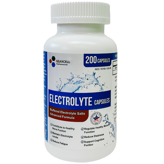 Electrolyte Capsules 200 Count Bottle | 500mg Sodium, 100mg Potassium | Non-GMO Vegan Allergen-Free Supplement for Hydration & Balance | Made in The USA