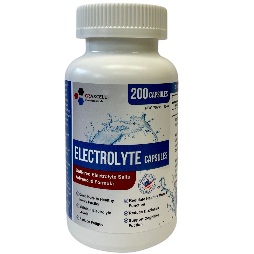 Electrolyte Capsules 200 Count Bottle | 500mg Sodium, 100mg Potassium | Non-GMO Vegan Allergen-Free Supplement for Hydration & Balance | Made in The USA