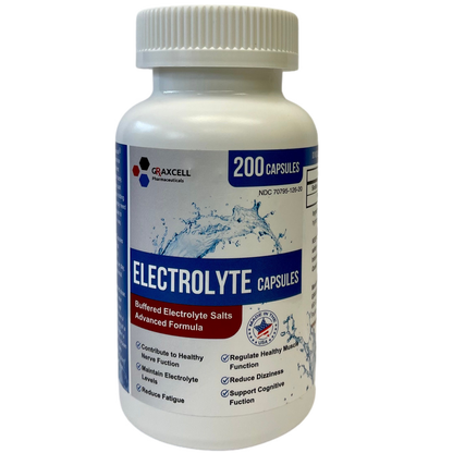 Electrolyte Capsules 200 Count Bottle | 500mg Sodium, 100mg Potassium | Non-GMO Vegan Allergen-Free Supplement for Hydration & Balance | Made in The USA