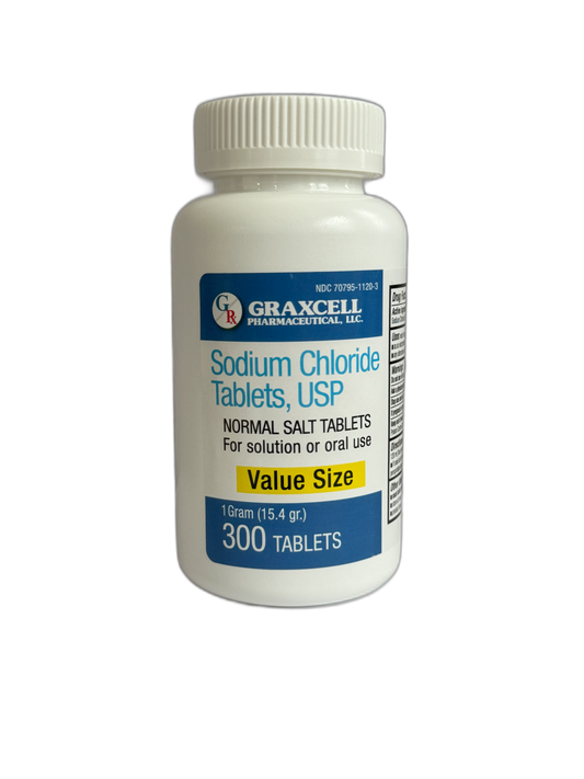 Sodium Chloride Tablets 1 Gm | 300 Count | Normal Salt Tablets | (15.4gr.)