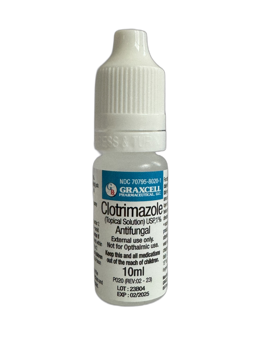 Clotrimazole 1% Antifungal Topical Solution for Athlete's Foot, 0.33 Fluid Ounce Liquid